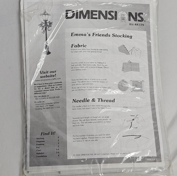 Vintage Dimensions cross stich - Emma's friends stocking app. 16" long - Picture 6 of 13